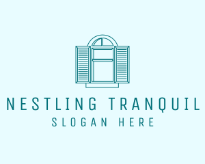 Teal Window Shutters logo design