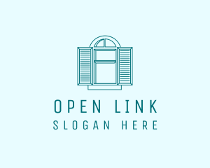 Teal Window Shutters logo design