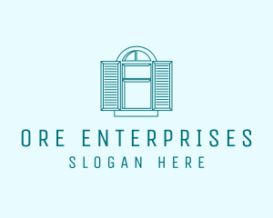 Teal Window Shutters logo design