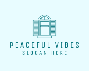 Teal Window Shutters logo design