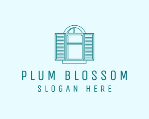 Teal Window Shutters logo design