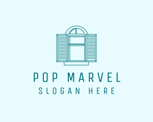 Teal Window Shutters logo design