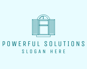 Teal Window Shutters logo design