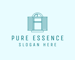 Teal Window Shutters logo design