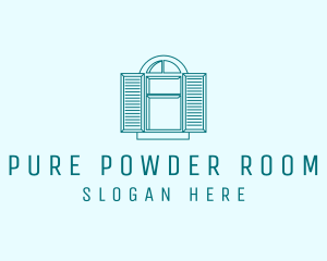 Teal Window Shutters logo design