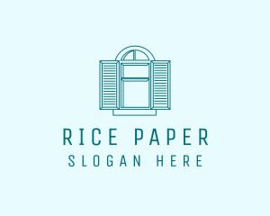 Teal Window Shutters logo design