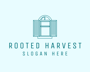 Teal Window Shutters logo design