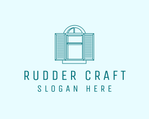 Teal Window Shutters logo design