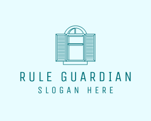 Teal Window Shutters logo design