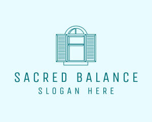 Teal Window Shutters logo design