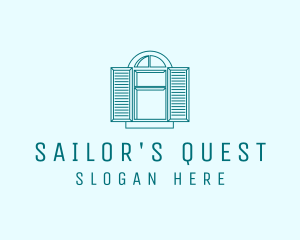 Teal Window Shutters logo design