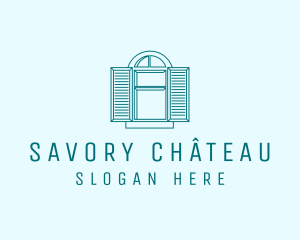 Teal Window Shutters logo design