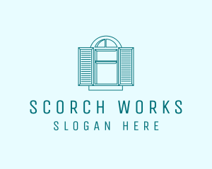 Teal Window Shutters logo design