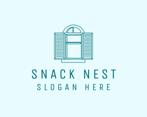 Teal Window Shutters logo design