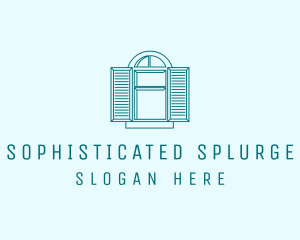 Teal Window Shutters logo design