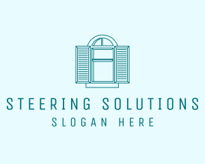 Teal Window Shutters logo design