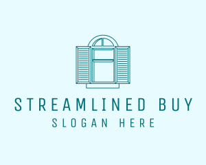 Teal Window Shutters logo design