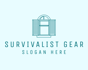 Teal Window Shutters logo design