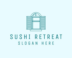 Teal Window Shutters logo design