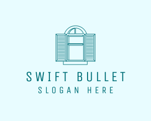 Teal Window Shutters logo design