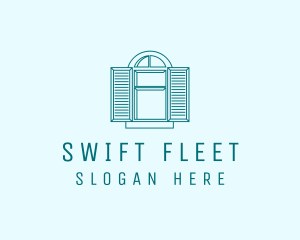 Teal Window Shutters logo design