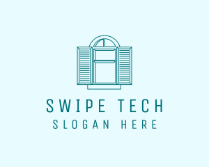 Teal Window Shutters logo design