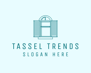 Teal Window Shutters logo design