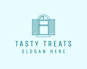 Teal Window Shutters logo design