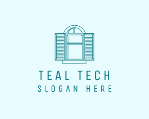 Teal Window Shutters logo design