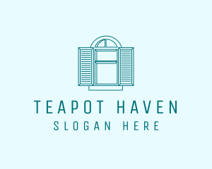 Teal Window Shutters logo design