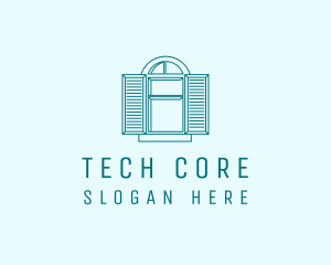 Teal Window Shutters logo design