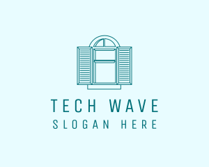 Teal Window Shutters logo design