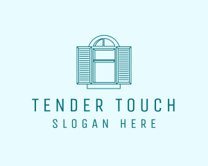 Teal Window Shutters logo design