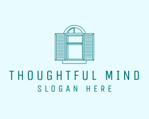 Teal Window Shutters logo design