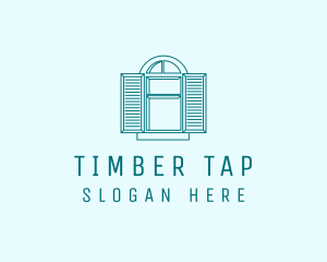 Teal Window Shutters logo design