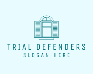 Teal Window Shutters logo design