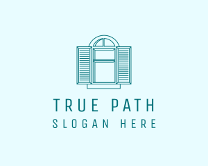 Teal Window Shutters logo design