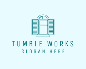 Teal Window Shutters logo design