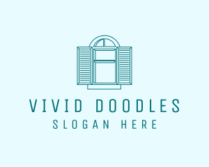 Teal Window Shutters logo design