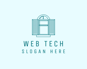 Teal Window Shutters logo design