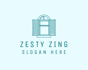 Teal Window Shutters logo design