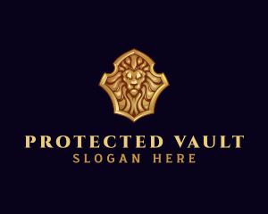 Lion Shield Animal logo design