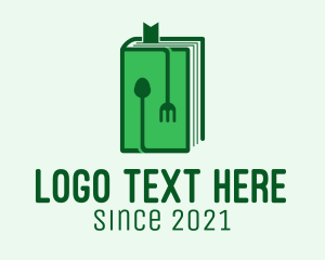 Recipe - Green Recipe Book logo design