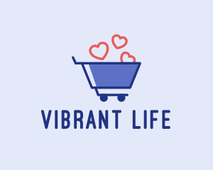 Shopping Cart Hearts  Logo