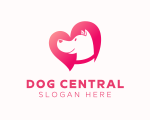 Heart Puppy Dog logo design