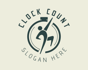 Human Clock Stopwatch logo design