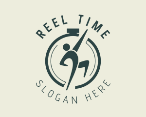 Human Clock Stopwatch logo design