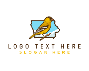 Iowa American Goldfinch Bird logo