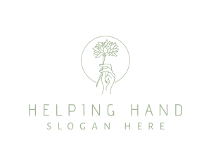 Feminine Flower Hand logo design