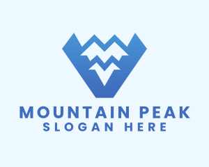 Blue Mountain Range Letter V logo